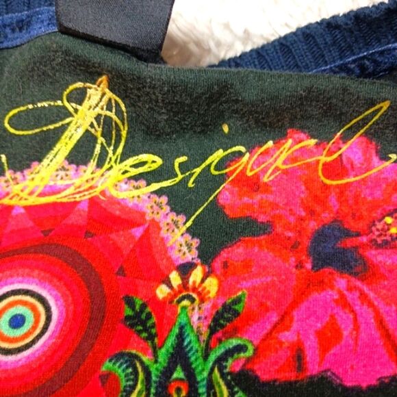 Desigual Vintage Y2k Floral Japan Jumper Sweater/Knit. ArtWear. Woman L Fit Smal - Picture 9 of 16
